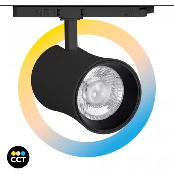 Proyector LED Arquitectónico Trifásico CCT 40W CRI 90 Negro