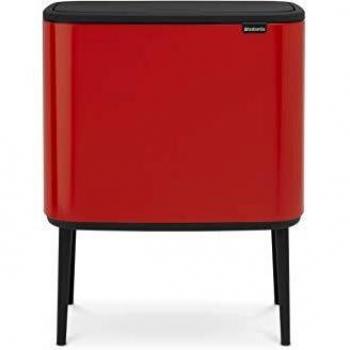 Brabantia Bo Touch Bin Cubo de Basura, 11 + 23 litros, Rojo