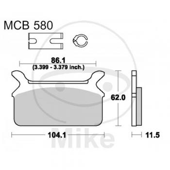 Almohadilla de freno TRW Lucas MCB580 - Juego de pastillas de freno para freno de disco