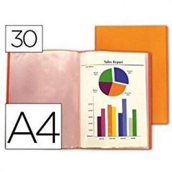 Liderpapel Carpeta Escaparate 47491 30 Fundas Polipropileno Traslucida Din A4 Naranja Frosty