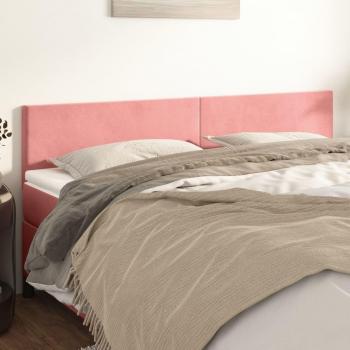 Cabecero 2 Piezas Rosa 90x5x78/88 cm Terciopelo