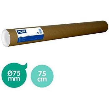 Tubo de cartón portaplanos Ø75 mm, 75 cm de longitud
