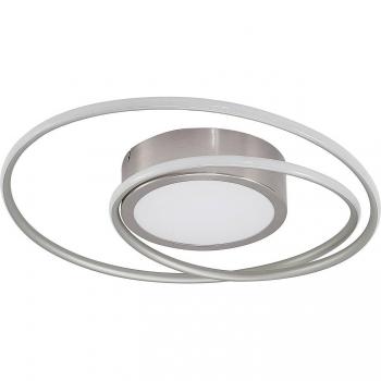 Plafón LED Lindby Bovia, CCT, atenuable, níquel, moderno, gris, aluminio, 1 lámpara