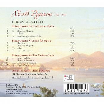 PAGANINI: String Quartets Nos. 1-3
