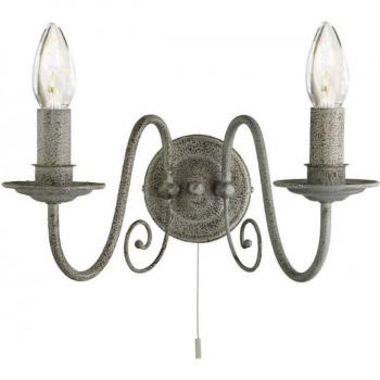 Aplique de pared Greythorne Metal Gris 2 bombillas 16cm E14