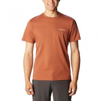 Camiseta Columbia Rapid Ridge Back Graphic II roja, manga corta, talla L