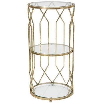 Mesa auxiliar Tunisi Doble Ø 35x71 cm con tapa de vidrio