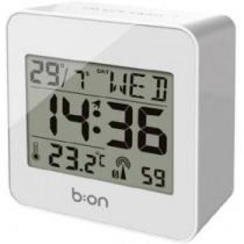 Balvi Despertador Block Color Blanco Reloj Despertador Digital, con Temperatura, días de la Semana y Hora Regalos Originales Plástico ABS 7,2x7,2x3,5 cm