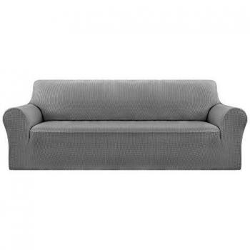 Deconovo Funda Sofá Elástica Prodector de Sofa de Color Liso 4 Plazas Gris Claro