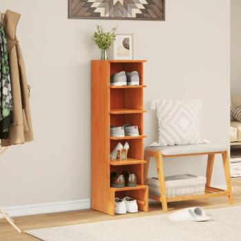 Zapatero de cera marrón 28x30x104 cm madera maciza de pino