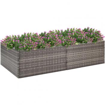 vidaXL Garden Planter Grey 157x80x40 cm Poly Rattan