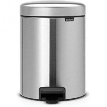 Brabantia Cubo de Basura con Pedal, Inoxidable, Acero Mate, 5 l