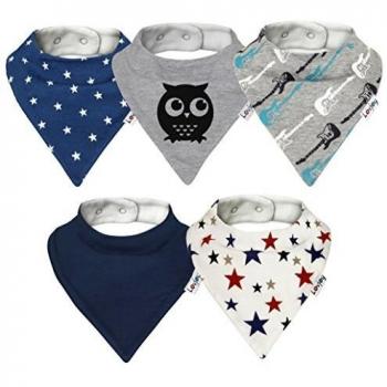 Lovjoy Baberos del bebé – Paquete de 5 Diseños para niño
