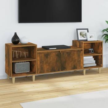 Mueble para TV de madera contrachapada 160x35x55 cm en color roble ahumado, ideal para salón, con diseño moderno y funcional