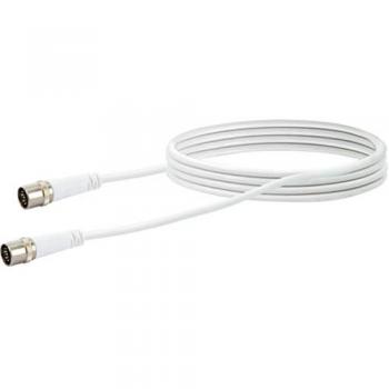 Cable Coaxial de Antena Schwaiger 3 m con Conectores F Rápidos, 10 dB y Cuádruple Blindaje Blanco