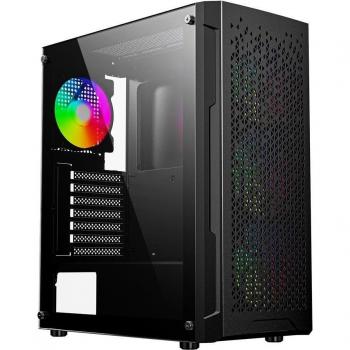 Carcasa de ordenador Gaming ARGB Fornax 400X ATX, negra