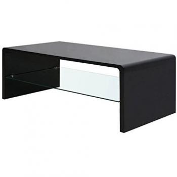 vidaXL Mesa de Centro Alto Brillo Negra