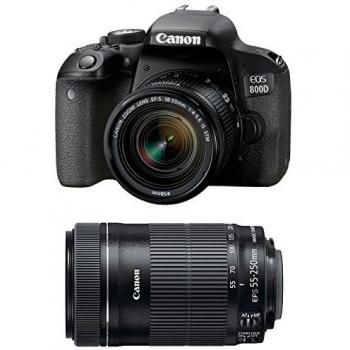 Cámara Canon EOS 800D con Lente EF-S 18-55mm f/4-5.6 IS STM y Lente EF-S 55-250mm f/4-5.6 IS STM