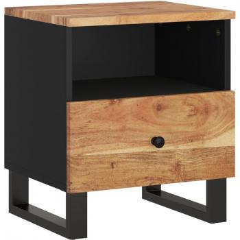 Acacia Solid Wood & Engineered Wood Bedside Cabinet
