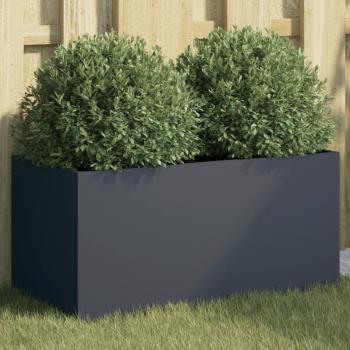 vidaXL Anthracite Steel Planter 62x30x29 cm