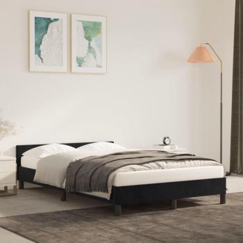 Cabecero de terciopelo negro con estructura de cama 120x190 cm Vidaxl