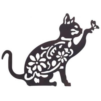 Adorno de Pared Forma de Gato Signes Grimalt By Sigris - 41x1x51 cm, Metal