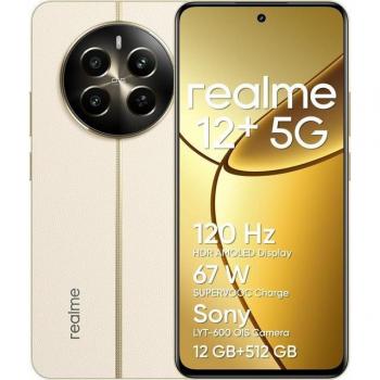 Smartphone Realme 12+ 5G Beige, 12GB RAM, 512GB Almacenamiento, Dual SIM, Pantalla de 6.7