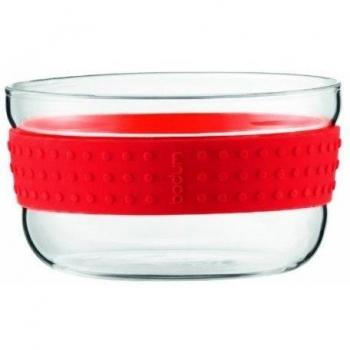 Bodum Pavina - Set de 2 boles de cristal, pequeños, diámetro de 12,5 cm, color rojo