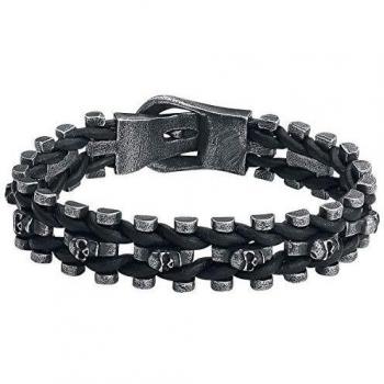 Wildcat Little Skull Hombre Pulsera Plateado, Acero Inoxidable,