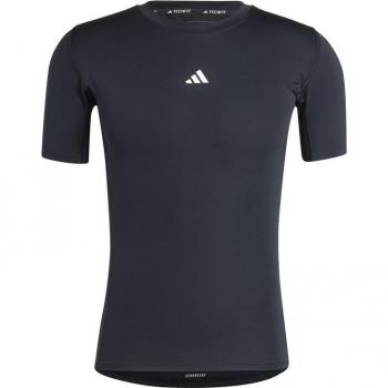 Adidas Techfit Compression Training T-Shirt for Men - Black, Slim Fit, Short Sleeve