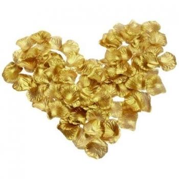 Tela 300pcs Pétalos Color De Rosa Favores Flores Para La Boda Del Partido Decoración De Oro