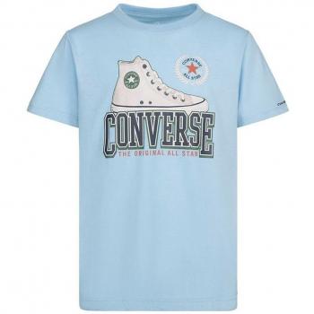 Camiseta de Manga Corta Converse Script Sneaker Gfx Niño Azul