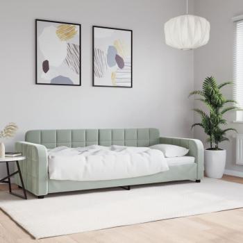 Cama de día terciopelo gris claro 80x200 cm