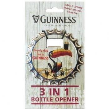 Guinness 3 in 1 Bottle opener, Fridge Magnet and Coaster With Toucan Design