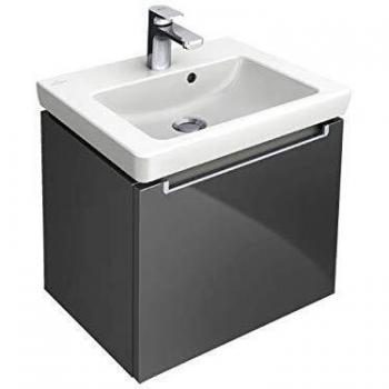 Mueble de lavabo Subway 2.0 Villeroy & Boch, 48,5x42x38 cm, 1 cajón, tirador cromado, blanco mate