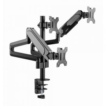 Soporte de monitor Gembird MA-DA3-01 para pantallas de hasta 27 pulgadas en color negro, ideal para colocar en el escritorio.