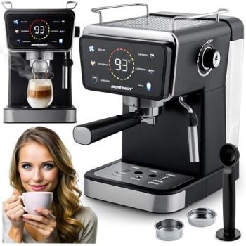 Cafetera Espresso Berdsen BD-771 de 20 Bares, Pantalla Táctil, Espumador de Leche Integrado, Color Negro