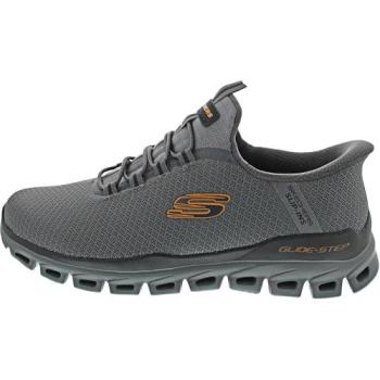 Zapatillas Skechers Slip-Ins Glide-Step Noxus para Hombre - Deportivas en Gris/Anaranjado, Vegan, Lavables a Máquina, Modelo 233010-CCOR