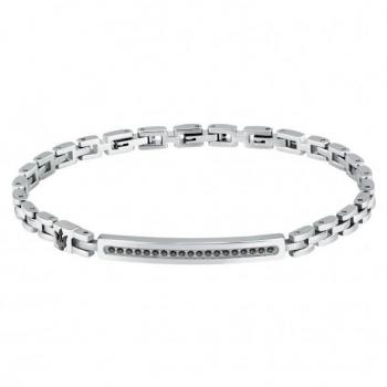 Pulsera para Hombre Maserati en Acero Plateado con Circonitas, Colección Ironic - JM224AVD41