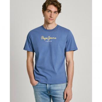 Camiseta de hombre Pepe Jeans EGGO N PM508208 manga corta azul con logo estampado