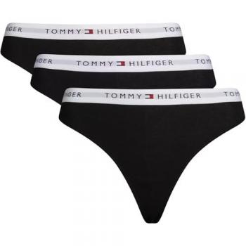 Tanga Tommy Hilfiger 3 Unidades Logo Rayas Negro Blanco Talla S