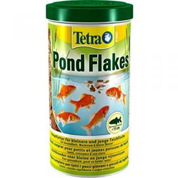 Tetra Pond Flakes 1 L - Comida para peces en escamas para todos los peces pequeños y jóvenes en estanques de jardín