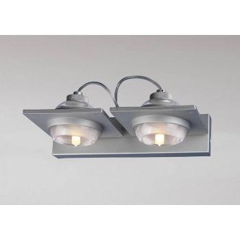 Aplique de pared Ull 2 Bombillas G9 gris plata con acabado en gris plata, diseño moderno y elegante, compatible con bombillas tipo G9, ideal para iluminación decorativa en interiores