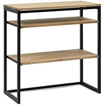 Mueble Multiusos iCub Eco 80x40x80cm con Estantes Negros en Madera de Pino Maciza Acabado Vintage Estilo Industrial