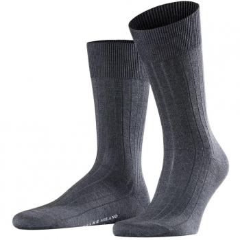 Falke Milano Anthracite Men's Cotton Rib Socks