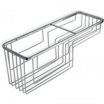 Tatay Cestillo Rectangular Krom, Dos Niveles, diseño Funcional y Gran Capacidad, Fabricado en latón Cromado y Acero INOX