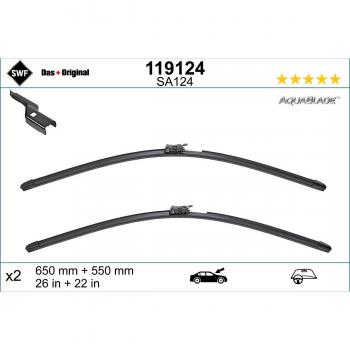 Limpiaparabrisas SWF 119124, Longitud 650+550mm, Delantero, 2 piezas
