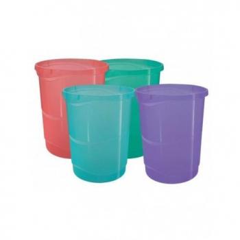 Papelera Esselte Colour'Breeze en color coral, cubo de basura redondo de poliestireno (PS) 628461