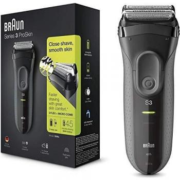 Braun Series 3 ProSkin 3000s Electric Shaver Rechargeable and Cordless Electric Razor for Men Black
