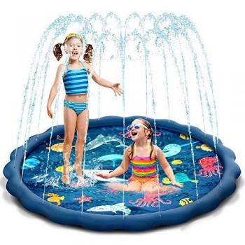 Uiter Aspersor de Juego, Tapete de Aprendizaje para Salpicar con Rociadores para Actividades al Aire Libre, Juguetes Inflables de Agua para Bebés, Niños Pequeños y Niños